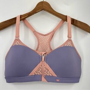 SHEFIT S High Impact Exhilarate Sports Bra 0894 Front Zip Dusty Violet Rose